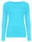 Hamishkane Ladies Long Sleeve Round Neck Plain Casual Basic Stretchy Fitted Womens T-Shirt Top Turquoise