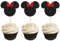 Gyufise Cupcake-Topper mit Schleife, Maus, für Babyparty, Hochzeit, Kindergeburtstag, Partyzubehör, Schwarz und Rot, 36 Stück