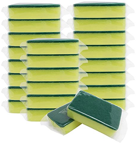 Esponja envuelta individualmente, 24 piezas de esponja para lavar el lavaplatos, utensilios de cocina adecuados para apartamentos de viaje (estilo 1)