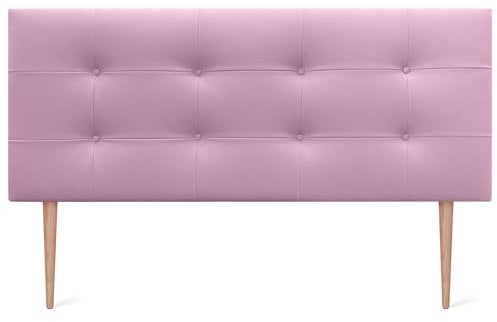 DHOME Testiera letto Capitoné. Testiera imbottita ACUALINE Tessuto e similpelle. Testate per letti matrimoniali e singoli (similpelle rosa, 160x115cm con gambe (letti 150/160))