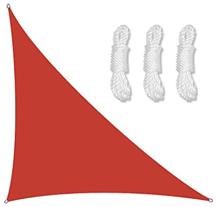 PRELGOSP Voile Dombrage Triangle Rectangle, étanche Voile D Ombrage de Bloc UV de 98%, Voiles D'Ombrage pour Patio Jardin Terrasse Camping,Rouge,4x4x5.7m