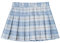 FEESHOW Mädchen Faltenrock Plaid Anime Schulmädchen Rock Karo Skater Sport Schul Röcke A-Linie Matrosenrock Kurz Mit Shorts Himmelblau 110-116/5-6 Jahre