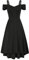 GRACE KARIN Ladies Elegant Cold Shoulder Swing Dress Sleeveless A-line Fancy Party Cocktail Dress Black XL