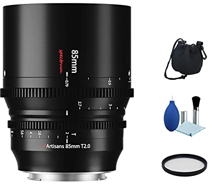 7artisans Objectif cinématographique professionnel pour appareil photo Leica/Sigma/Lumix/Panasonic 85 mm T2.0