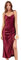 BABYONLINE D.R.E.S.S. Robe de Soirée Fendue midi Robe Demoiselle d'honneur Femme Chic avec Bretelles Ajustables Bordeaux 32