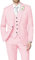 HUUTOE Costume 3 pièces élégant pour mariage, bal de fin d'année, affaires, blazer à un bouton, veste gilet et pantalon, smoking, pour homme, personnalisable, rose clair, Taille XL