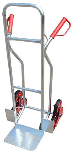 METRO Professional Sackkarre mit Treppenrutsche, Transportkarre Treppensteiger, Aluminium, Silber, Tragkraft: 150kg, Rädern - Dreifach, Abmessungen Ladefläche 21 x 31 cm