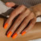 Brishow Courte Faux Ongles Couleur Pure Press on Nails Ballerine Acrylique Faux Ongles 24 pièces pour Femmes et Filles (orange)