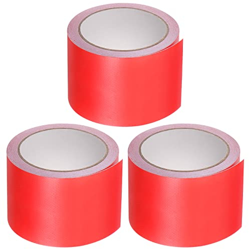 sourcing map 3 Stück Tuch Reparatur Plane Band 3.15 x14.6ft Universal Wasserdicht Markise Reparatur Band für Handwerk Heimwerker Außenzelt Rot