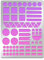 BENECREAT Geometrische Metallschablone, Runde Quadratische Edelstahl-Schablone Metall-Tagebuch-Vorlage Für Holzbrennen, Gravieren, Malen, Scrapbooking, 5.5x7.5 cm