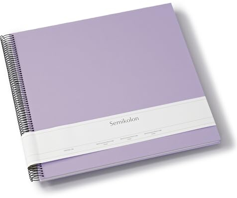 Semikolon 369993 Spiral Album Economy Large, 34,5x33,2 cm, Fotoalbum, 50 Seiten cremeweiß, Fotobuch, lilac silk lila
