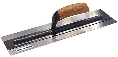 Barnwell PlasterFlex Truelle de plâtrage avec poignée en liège Finition métal fin et flexible en acier inoxydable (30,5 cm)