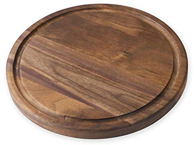 FEDEAL Chopping Cutting Board Small Serving Tray,Kitchens Walnut Wood Chopping Board - Round Hardwood Cutting and Carving Countertop Block with Juice Drip Groove,33x23cm (Color : 28 * 28cm)