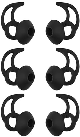 DMZHY 3 Pairs Replacement Earbud Tips Compatible with Bose QuietComfort & Sport Earbuds, Silicone, Black