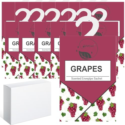 14pcs Wäscheduft Schrank, Duftsäckchen Kleiderschrank Dufterfrischer, Schrankduft Frische, Duftbeutel Kleiderschrank Duft Hanging Beutel, Schrankdeo Natürlichen Geruch Sachet, Duftsachet (14Traube)