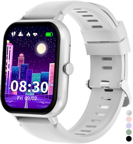 JUBUNRER Smartwatch Kinder Jungen Mädchen Kinderuhr Herzfrequenz Schlaf Schrittzähler Wecker Sport Spiel IP68 Wasserdicht Fitness Tracker Fitnessuhr Kinder Uhr Smart Watch Kids für Teenager Geschenke