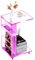 Acrylicolor Beistelltisch aus transparentem Acryl auf feststellbaren Rollen, C-förmiger Beistelltisch für Sofa, kleine Couchtische für kleine Räume (Rosa), SFCJ01001