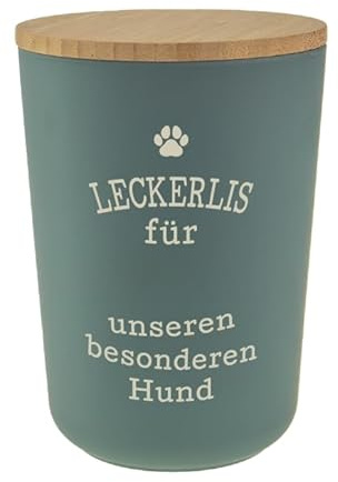 History & Heraldry Personalisierte Futterdose, Vorratsdose zur Aufbewahrung m. Holzdeckel u. Silikondichtung f. Katzen u. Hunde Accessoires - Leckerlidose Blanko Grau