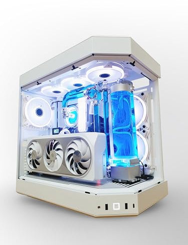 VIXIA High End Custom Watercooled Gaming PC - Intel Core i7 14700K - GeForce RTX 4070ti DDR6X 12GB - DDR5 32GB 6000MHz - PCIe4.0 M.2 NVME 2TB - White - VXS-70W Blue