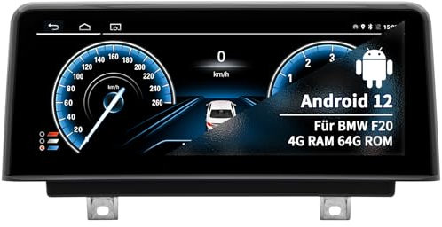 Radio de Coche para BMW Serie 1/2 F20 F21 F22 F23 NBT, Android 12 8core 4 64 GB con GPS y Sistema iDrive CarPlay Android Auto, Pantalla Táctil de 10,25 Pulgadas BT 5.0 WLAN Compatible con Tarjeta SIM