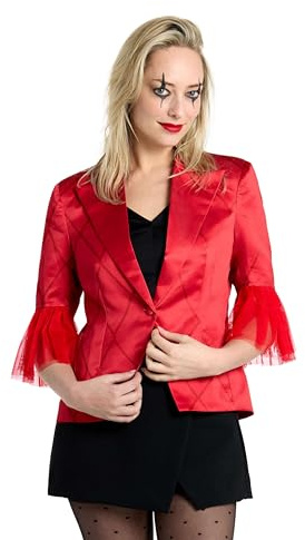 Suitmeister Damen Blazer - Harley Quinn DC Comic Charakter - Slim Fit Jacke - Halloween Kostüm
