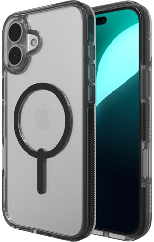 ZAGG Santa Cruz Snap Graphene-Reinforced Case for iPhone 16 Plus [6.7-Inch], MagSafe Compatible, Anti-Yellowing, Scratch-Resistant, Slim Design, Shockproof Phone Back Cover (Black)