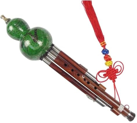 Chinesische handgefertigte Flöte Kürbisflöte， Cucurbit-Flöte, 3 Oktaven, Hulusi-Flöte, Holzblasinstrument mit Etui, for Erwachsene und Anfänger(Bb)