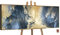 YS-Art Abstrakt Acryl Gemälde auf Leinwand mit Rahmen Spiegelungen handgemalt Wandbilder Wohnzimmer modern Wohndekor Bilder Büro echte Kunst 120x40 cm