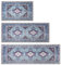 MELAJIA Kitchen Rugs Sets of 3 Washable Non Slip Blue Kitchen Mats 3 Piece Set Dark Blue Boho Kitchen Runner Rugs Carpets for Hallway Front Door（50x80cm+50x120cm+50x150cm