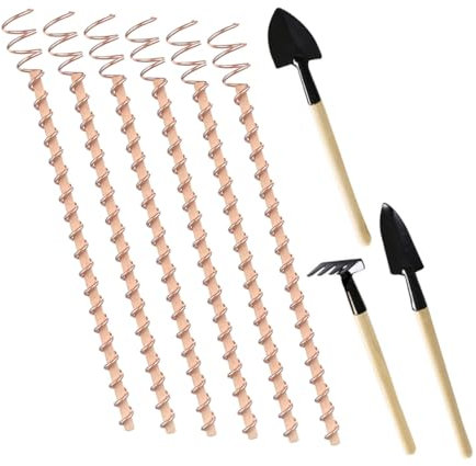 CAXUSD Garden Stakes for Plants Electroculture Stakes Kit Plant Gardening Tools Wire Winding Spool Antenna for Gardening