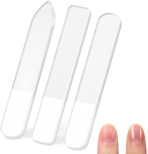 SULIUDAJI Lot de 3 limes à ongles en verre nano – Limes à ongles professionnelles en cristal, pour des ongles naturels polis et brillants