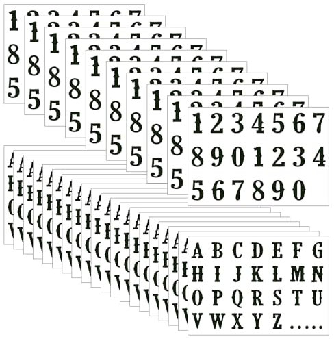 Yuanchu 30 Blatt Temporäre Tattoos,Wasserfest Semipermanent Fake Buchstaben A-Z Zahlen 0-9 Simulierte Saftpflanzentinte Selbstklebende Schwarz Tattoo Aufkleber Langlebig 2 Wochen für Frauen Männer