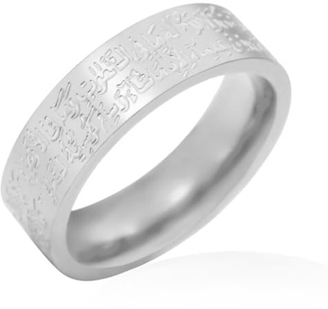 VASSAGO Edelstahl Ringe für Männer Frauen Trendy Muslim Allah Ring Islam Arabisch Shahada Ring Schmuck Geschenke