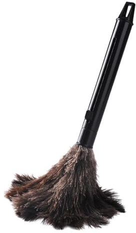 Ostrich Feather Duster - Soft Feather Cleaner, Lightweight Dusting Wand | Hand Duster, Eco Friendly Duster, Feather Cleaning Brush, Retractable Feather Brush, Duster