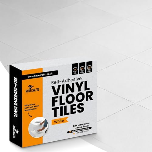 Vinyl Floor Tiles Self Adhesive - 40 Pack / 40sqf (3.72 sqm) Vinyl Flooring Peel And Stick Floor Tile - 12x12 inch (30.5x30.5cm) - For Kitchen, Living Room and Bathroom - White Checkerboard