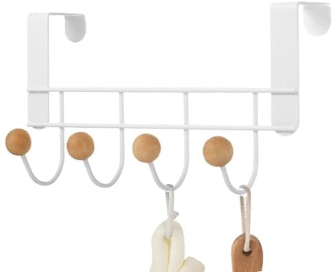 Senermter Patère De Porte À Suspendre 4 Crochets, Porte Manteau Pour Porte Sans Percage, Suspension Porte Manteau, Porte-serviettes Organisateur De Salle De Bain