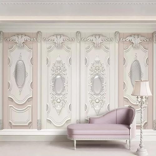 XLMING Scultura In Gesso Bianco A Rilievo 3D 3D Carta da Parati Ufficio Sala Pranzo Divano Camera Letto Soggiorno TV Sfondo Muro-200cm×140cm