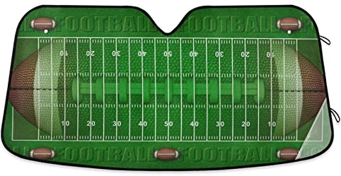 Car Sun Visor American Football Field Windshield Sunshade Foldable Front Window Sunshades Keep Vehicle Cooler Windscreen Cover For Most Cars Accessories Suv S