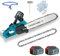 Neue Upgrades Mini Kettensäge 6 Zoll,Ersatz für Makita 18V Akku Akku, Elektro Kettensäge Handkettensäge mit 2 x 5.5AH Akku und Ladegerä (Kettensäge Akku 12 Zoll)