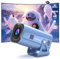 Mini Projector 1080P Supports 4K, [NetfIix Officially & Auto Keystone] Native 720P Portable Projector 200 ANSI Video Home Cinema with 180° Rotatable Stand, Movie Projector with WiFi 6, Bluetooth 5.0