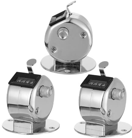 Sosoport 3 Stück Zähler Klicker Ziffern Sportticker Pitch-Counter-Clicker Fischtheke Clicker zum Zählen der Golfschläge Golf Score -Theke Schalter Metall Silver