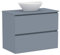 Baikal Mueble de Baño Klay. Mueble MONTADO. 2 Cajones Suspendido con Lavabo sobre Encimera. Armario de Baño. Lavabo Ceramico. 90cm Azul.