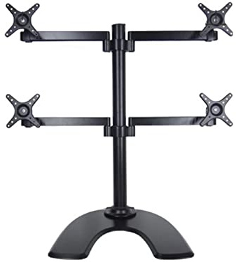 JYBNBBE Supporto Universale per TV a 4 Monitor, Supporto per Quattro Monitor Regolabile in Altezza per schermi di Computer da 17-27 Pollici, Braccio per Monitor Che sostiene 4 schermi