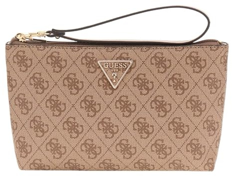 GUESS Laurel II Wristlet Pouch Latte Logo accessory bag brown