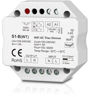 B·LED BARCELONA LED - Controlador MINI - TRIAC - WiFi+RF - 100-240V AC - TUYA - Skydance