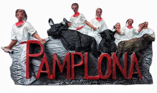 Pamplona 3D-Kühlschrankmagnet, Spanien, San Fermin-Stil, Reiseaufkleber, Souvenir, Dekoration für Zuhause und Küche, Spanien, Kühlschrankmagnet