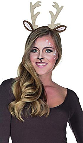 Rehkitz Haarreif mit Geweih und Ohren für Erwachsene KBO13442 Accessoire Fasching Tierkostüm Deer