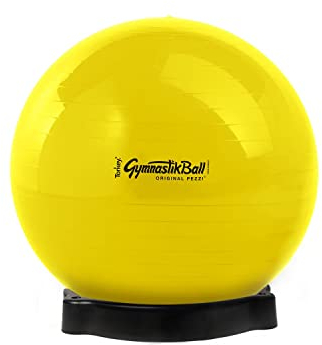 PEZZI - Gymnastikball Original Pezziball Standard 42cm mit Ballschale – Sitzball für Therapie, Sport & Büro - Universeller Trainingsball aus robustem PVC belastbar bis 400 kg – Gelb