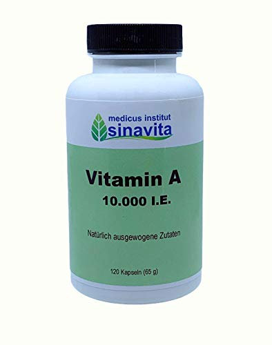 Vitamin A, 10.000 I.E., 120 Kps., vegetarische Kapselhülle, deutsche Produktion