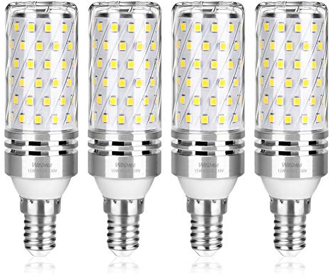 WEDNA 15W LED Mais Glühbirne, E14 Kaltweiß 6000K 1700LM, Entspricht Glühlampen 120W, Nicht dimmbar Kleine Edison Schraube Kerze Leuchtmittel - 4 Stück